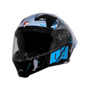 Steelbird Sba 20 09 Matt Black Mettalic Blue Flip Up Helmet