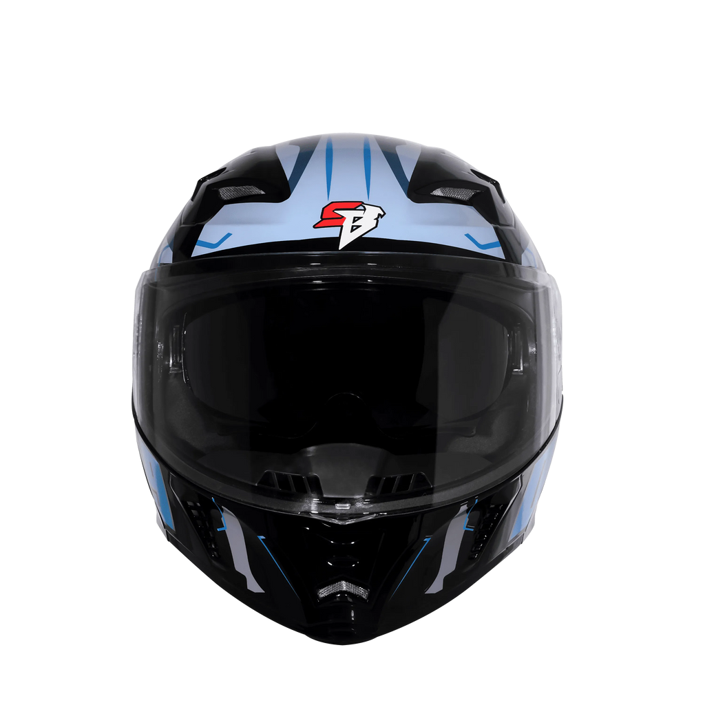 Steelbird Sba 20 09 Matt Black Mettalic Blue Flip Up Helmet