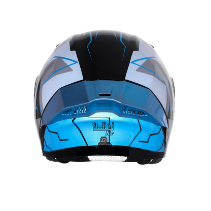 Steelbird Sba 20 09 Matt Black Mettalic Blue Flip Up Helmet