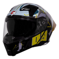 Steelbird Sba 20 09 Matt Black Mettalic Yellow Flip Up Helmet