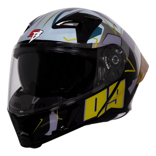 Steelbird Sba 20 09 Matt Black Mettalic Yellow Flip Up Helmet