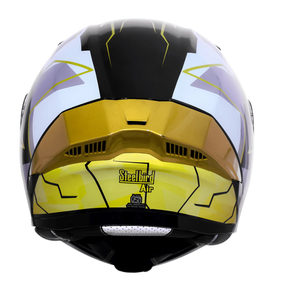 Steelbird Sba 20 09 Matt Black Mettalic Yellow Flip Up Helmet