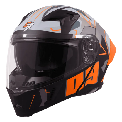Steelbird Sba 20 09 Matt Black Orange Full Face Helmet