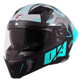 STEELBIRD Sba 20 Canvas Black B Green Full Face Helmet