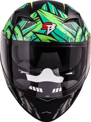 STEELBIRD Sba 20 Dark Warrior Black Green Flip Up Helmet