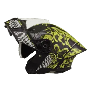 Steelbird Sba 20 Draco Black Neon Flip Up Helmet