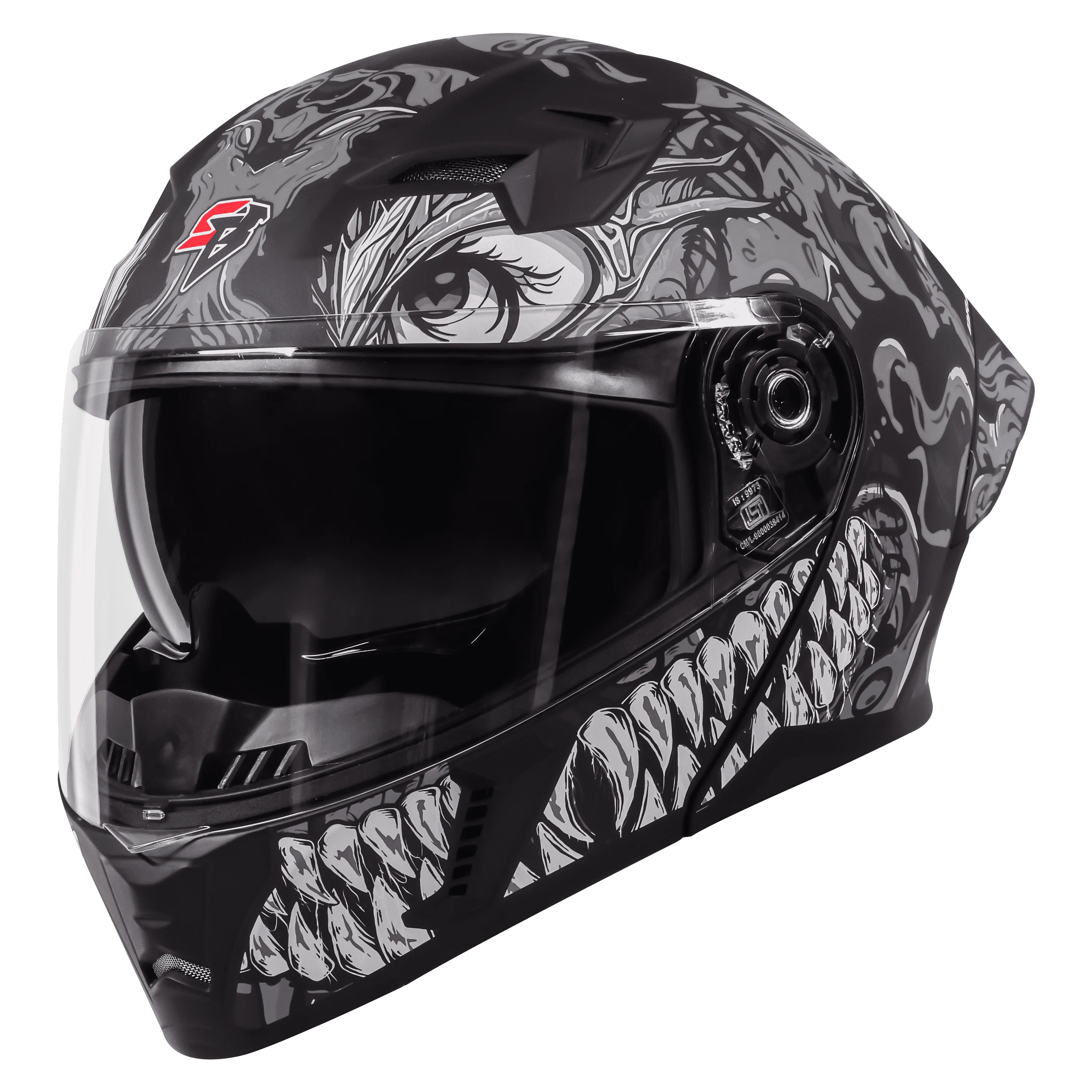 Steelbird Sba 20 Draco Matt Black Gray Flip Up Helmet