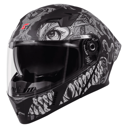 Steelbird Sba 20 Draco Matt Black Gray Flip Up Helmet