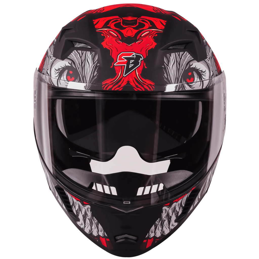 Steelbird Sba 20 Draco Matt Black Red Flip Up Helmet