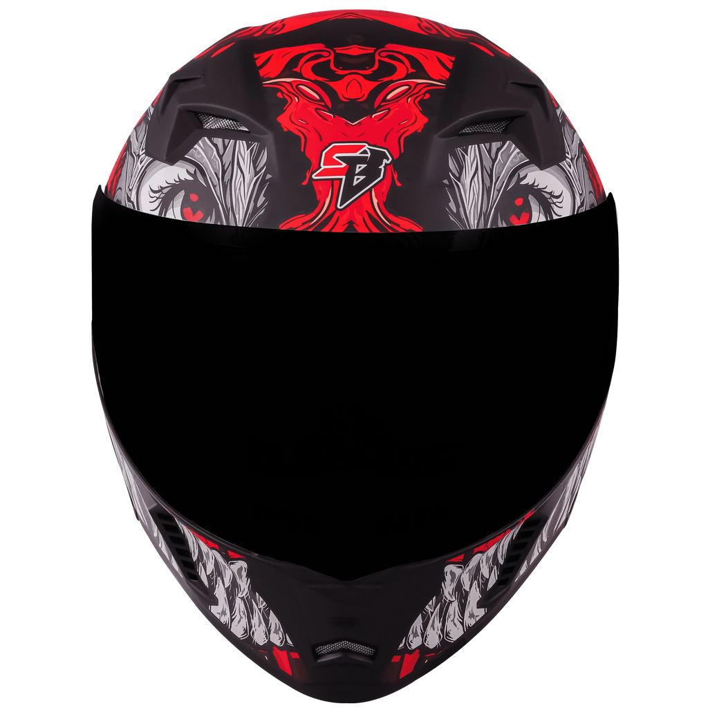 Steelbird Sba 20 Draco Matt Black Red Flip Up Helmet