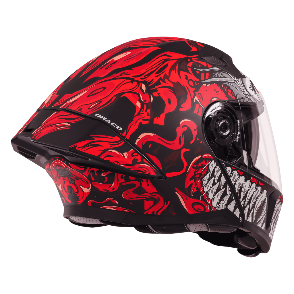 Steelbird Sba 20 Draco Matt Black Red Flip Up Helmet