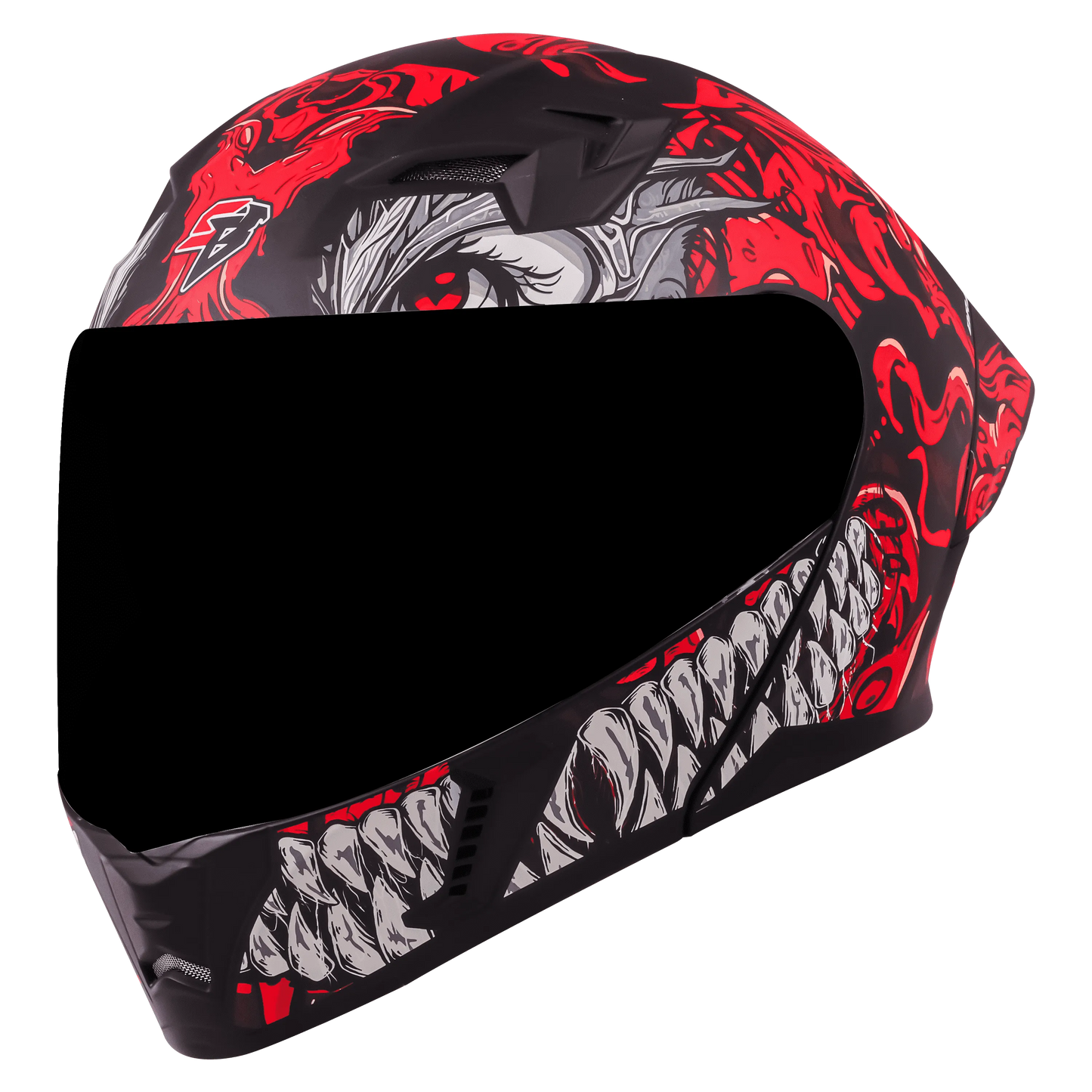 Steelbird Sba 20 Draco Matt Black Red Flip Up Helmet
