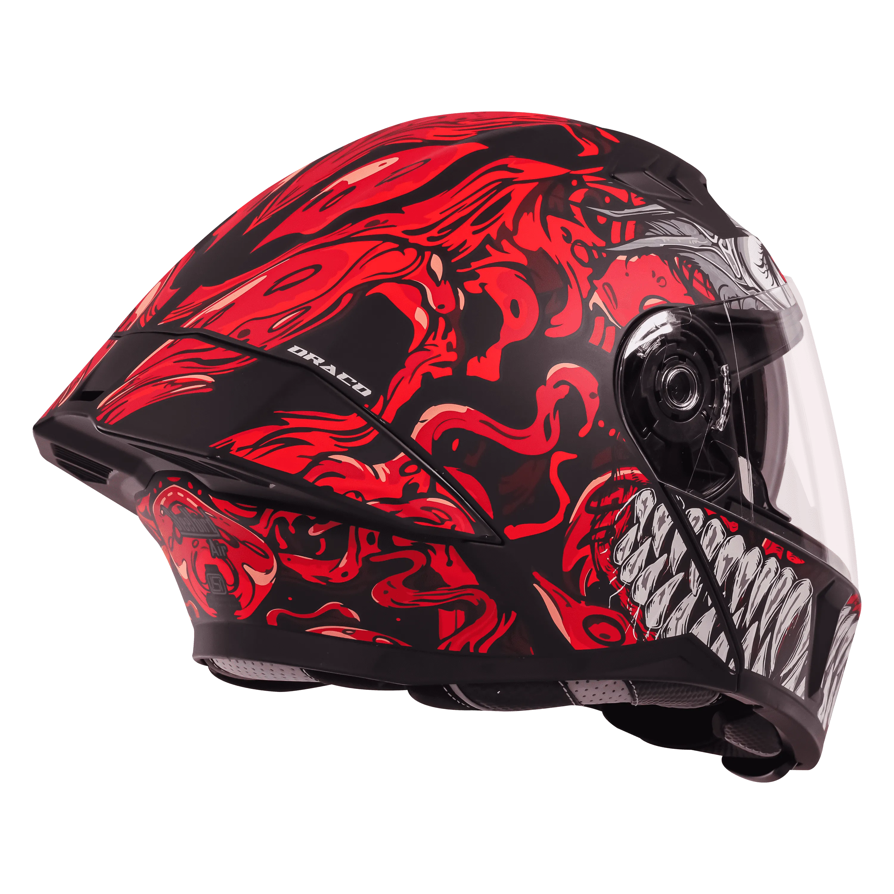 Steelbird Sba 20 Draco Matt Black Red Flip Up Helmet
