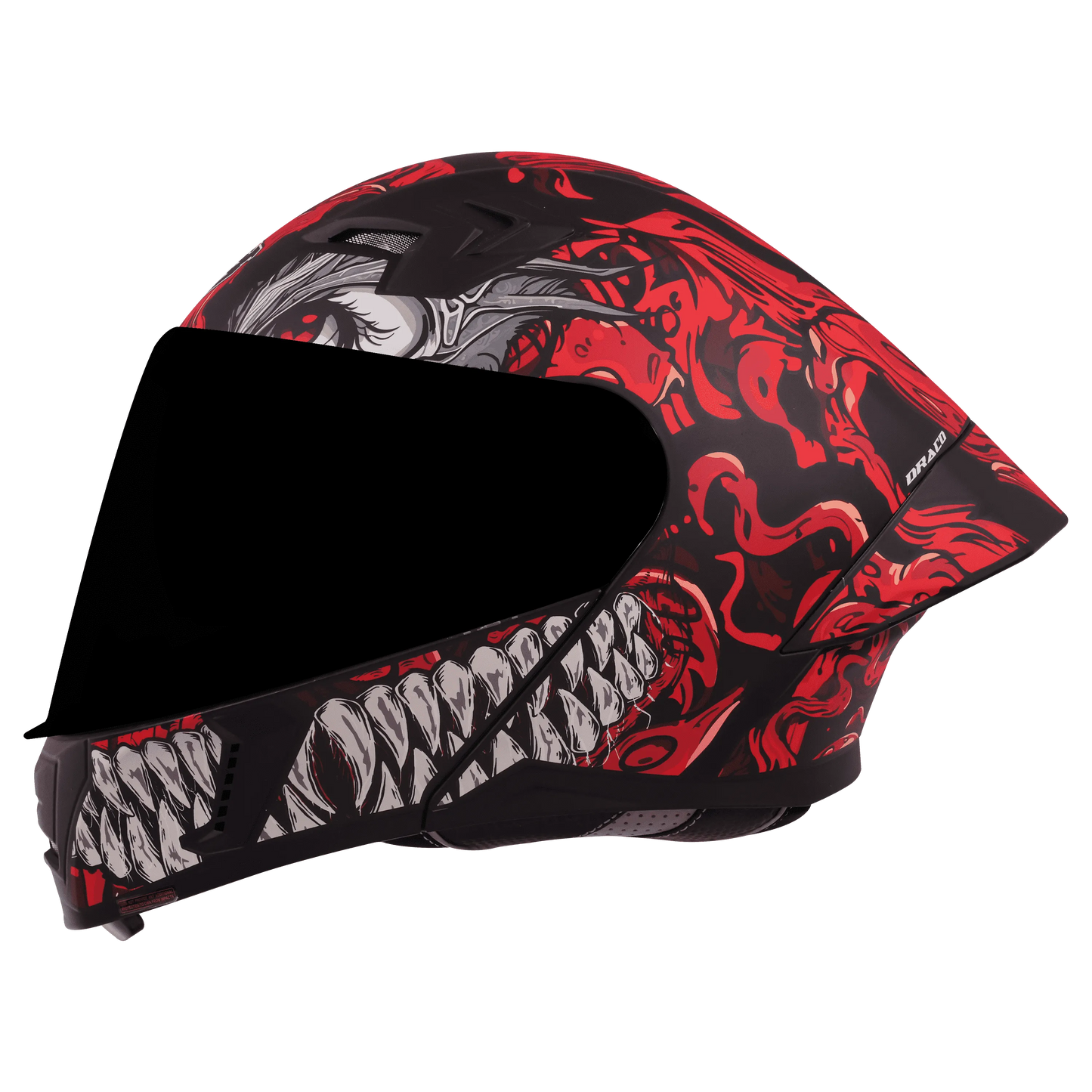 Steelbird Sba 20 Draco Matt Black Red Flip Up Helmet