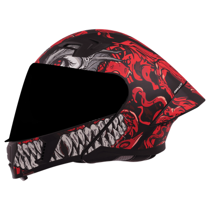 Steelbird Sba 20 Draco Matt Black Red Flip Up Helmet