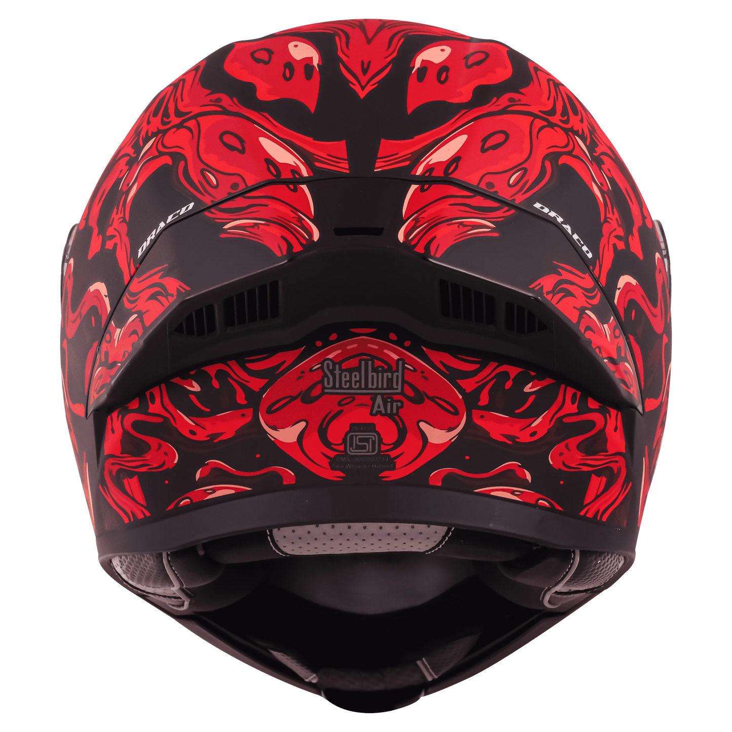 Steelbird Sba 20 Draco Matt Black Red Flip Up Helmet