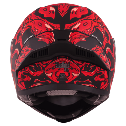 Steelbird Sba 20 Draco Matt Black Red Flip Up Helmet