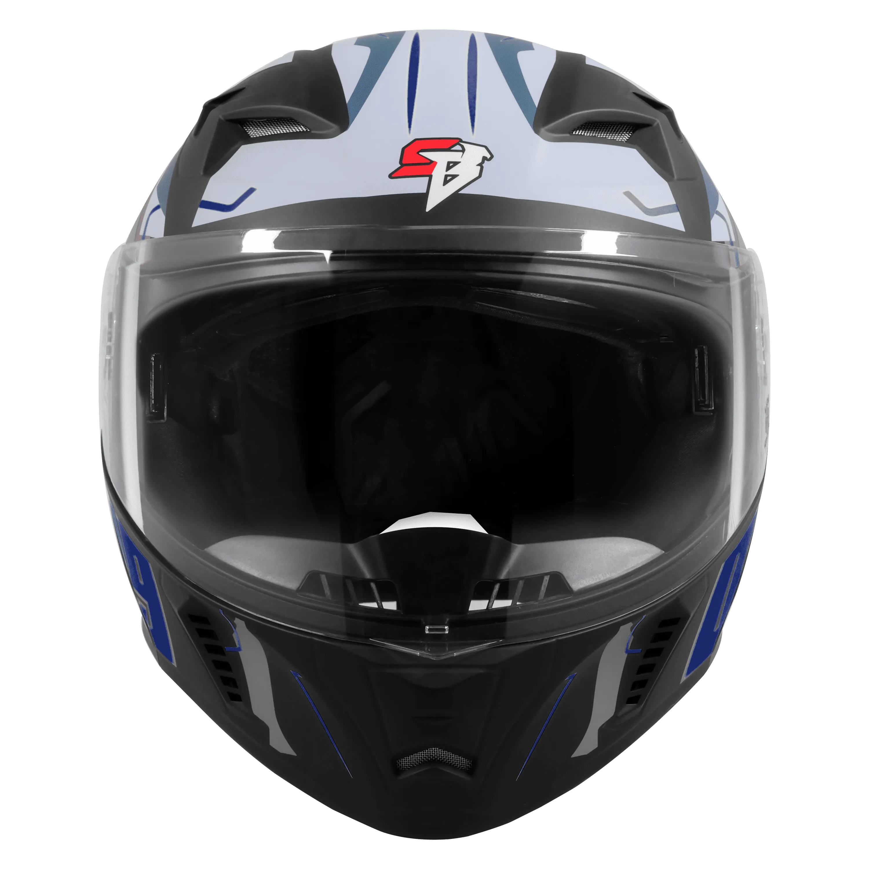 Steelbird Sba 20 Numerology 01 Black Blue Full Face Helmet