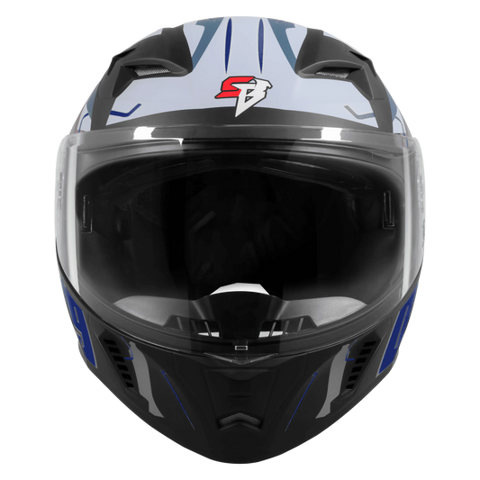Steelbird Sba 20 Numerology 01 Black Blue Full Face Helmet