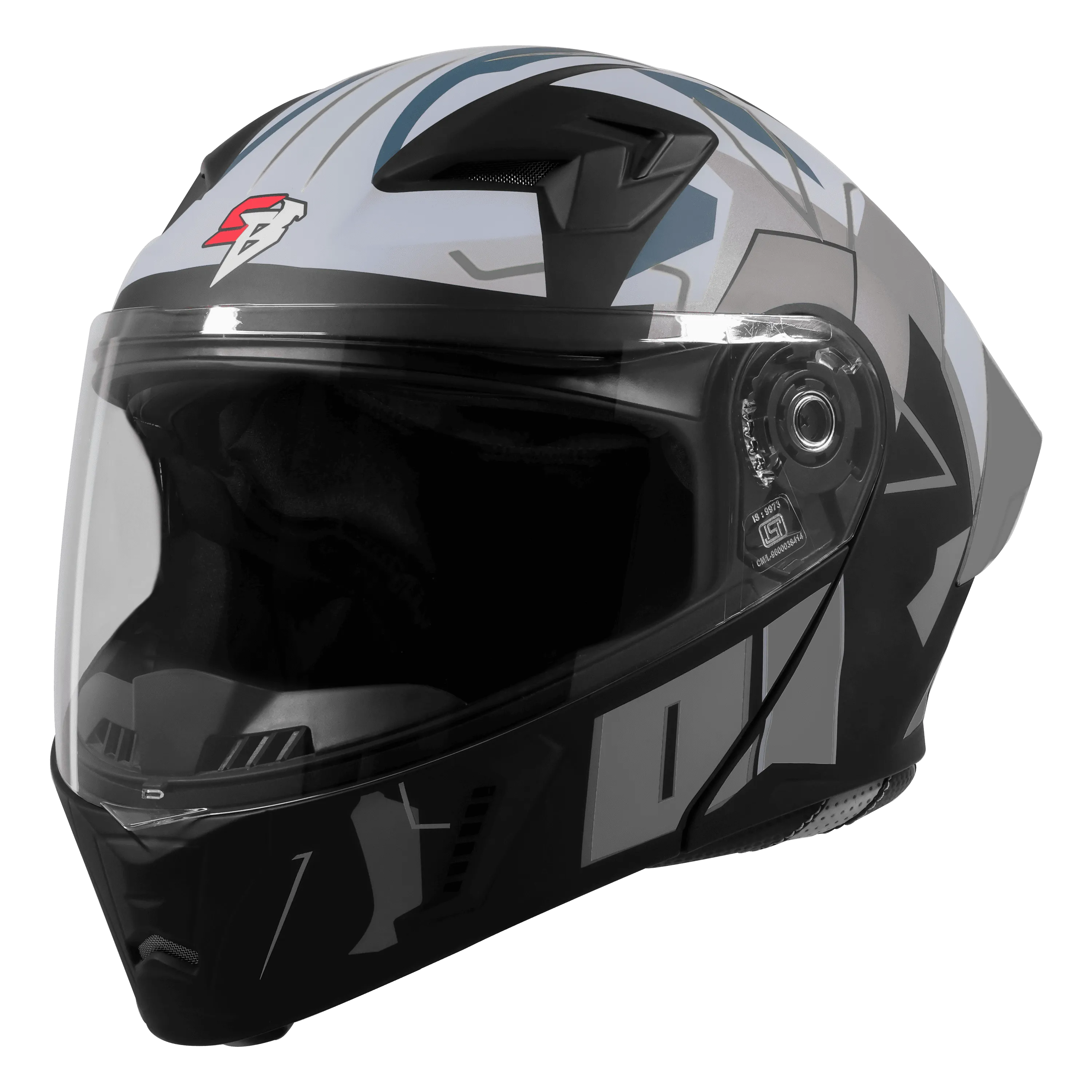 Steelbird Sba 20 Numerology 01 Black Gray Full Face Helmet