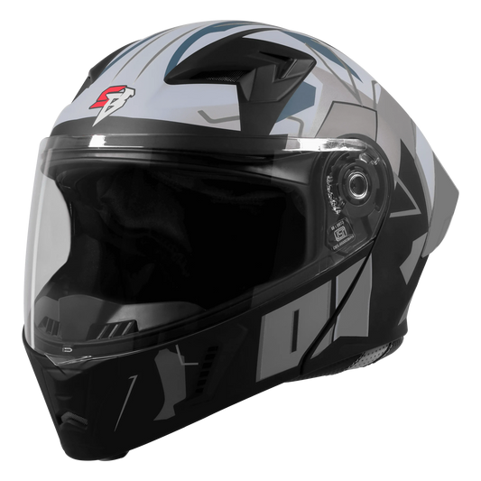 Steelbird Sba 20 Numerology 01 Black Gray Full Face Helmet