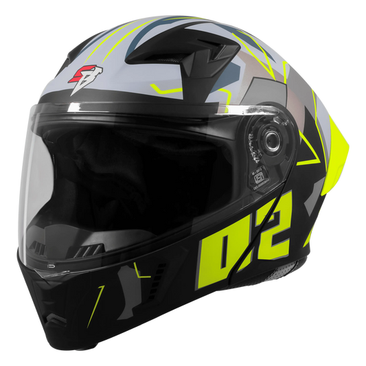 Steelbird Sba 20 Numerology 02 Black Neon Full Face Helmet
