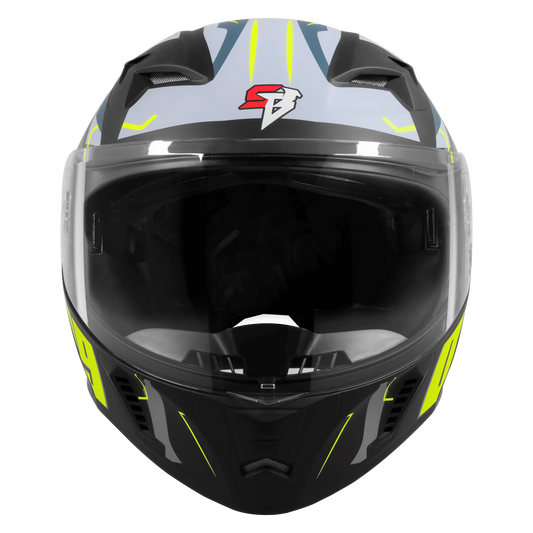 Steelbird Sba 20 Numerology 02 Black Neon Full Face Helmet