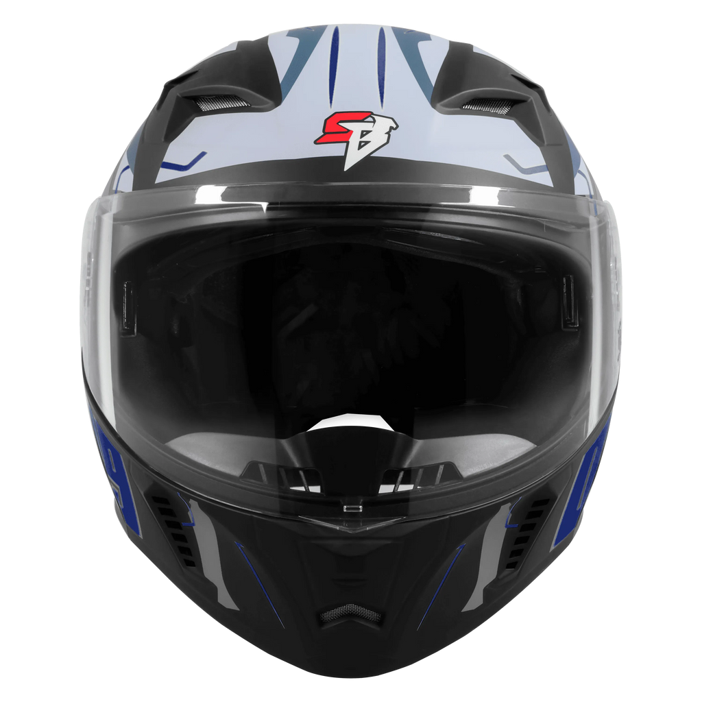 Steelbird Sba 20 Numerology 03 Black Blue Full Face Helmet