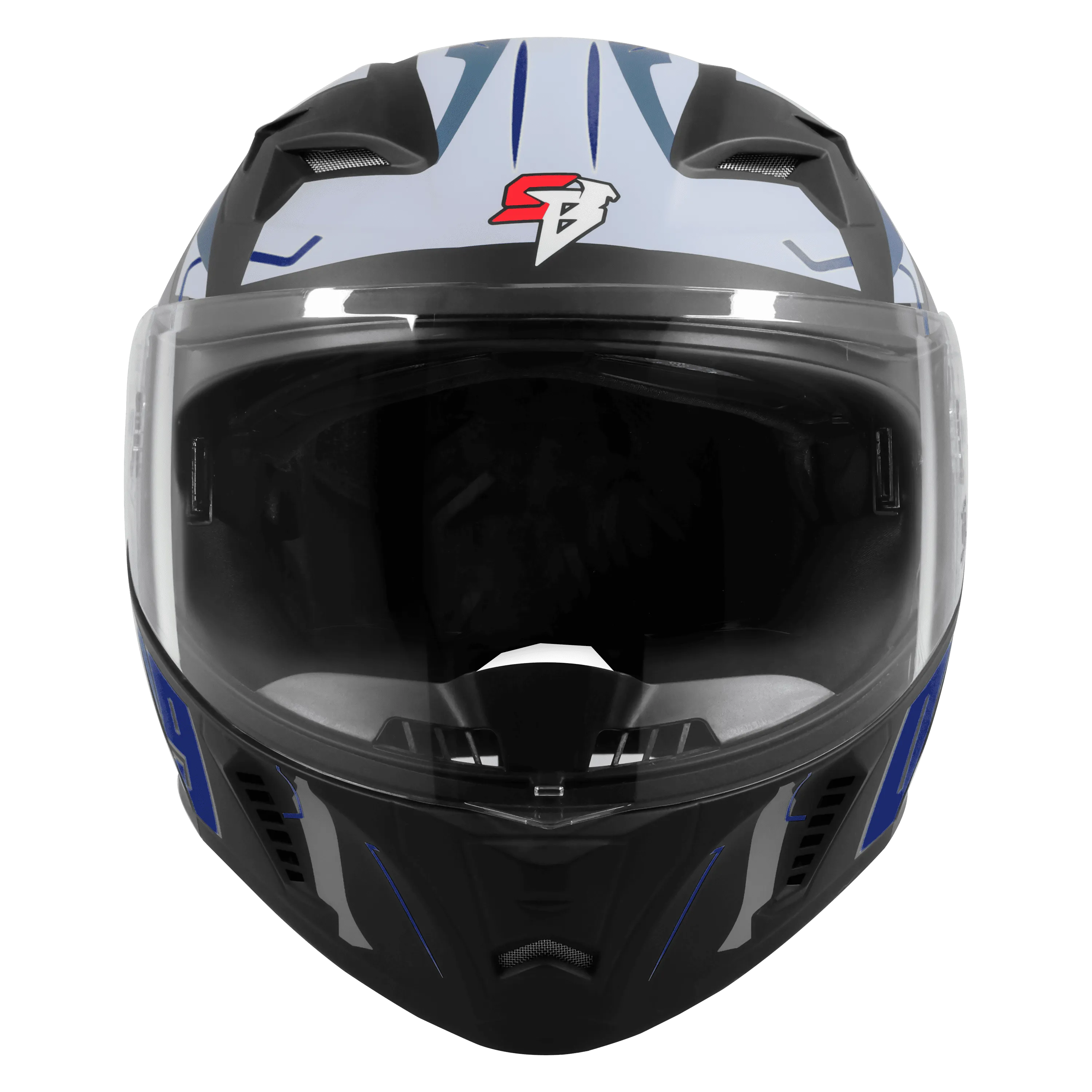 Steelbird Sba 20 Numerology 03 Black Blue Full Face Helmet
