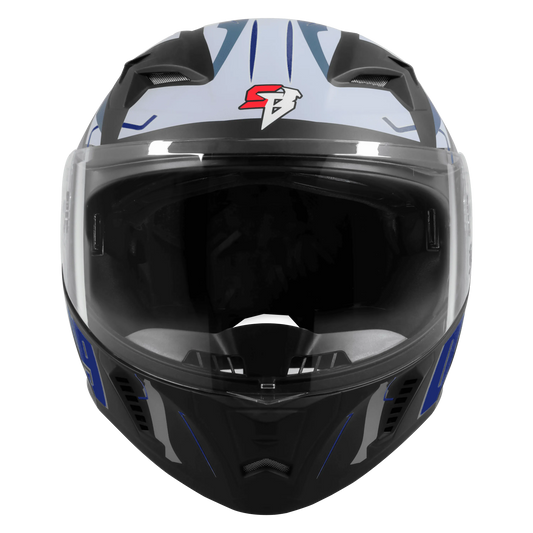 Steelbird Sba 20 Numerology 03 Black Blue Full Face Helmet