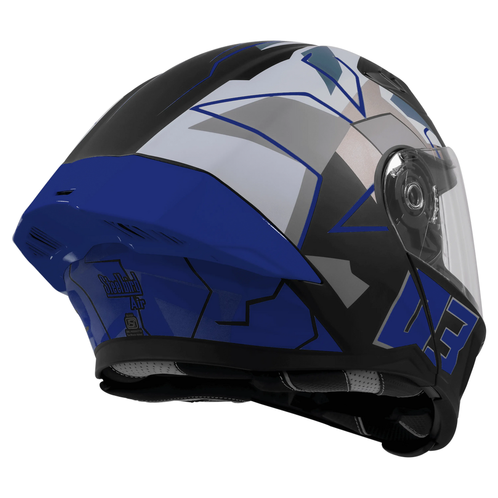 Steelbird Sba 20 Numerology 03 Black Blue Full Face Helmet
