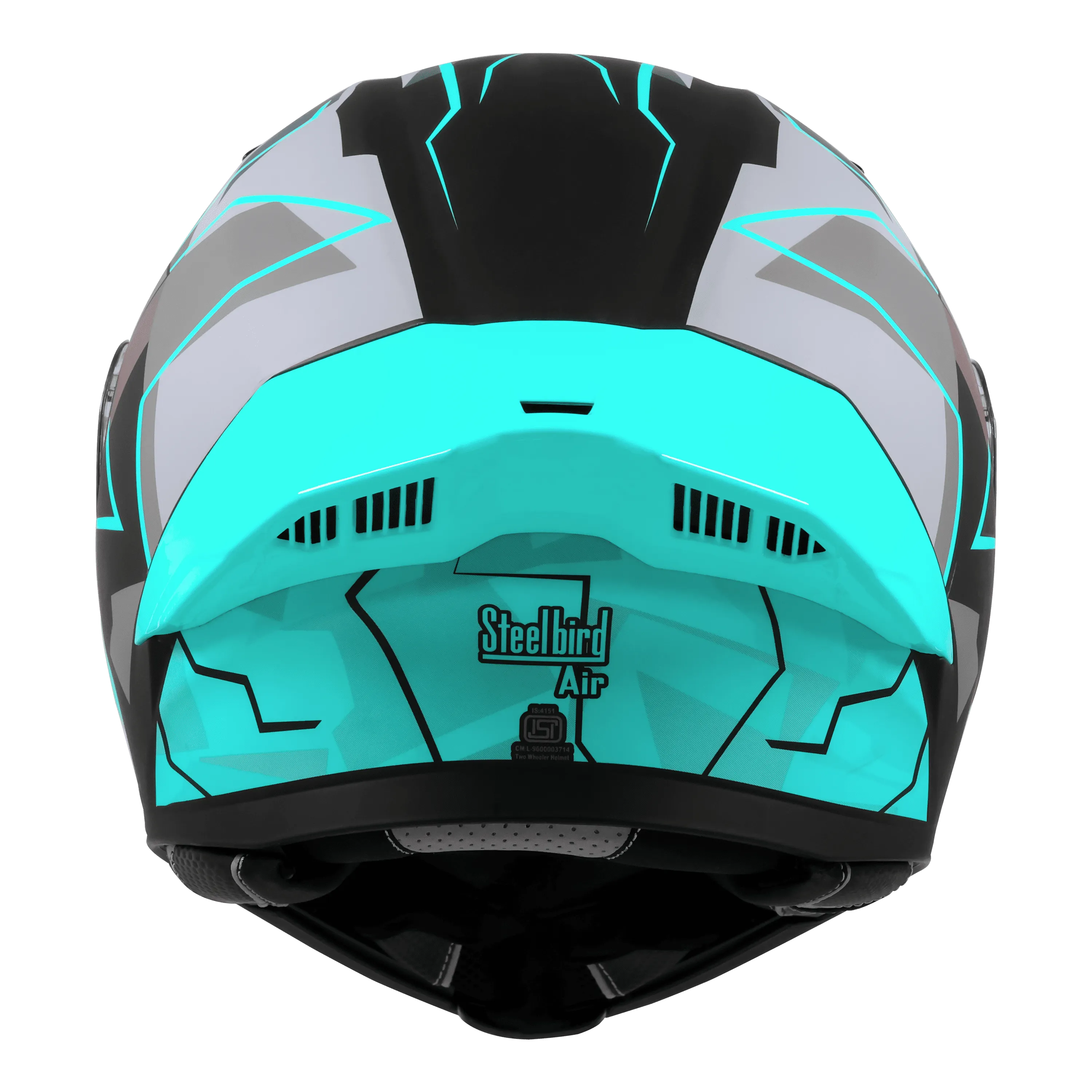 Steelbird Sba 20 Numerology 04 Black Cyan Green Full Face Helmet