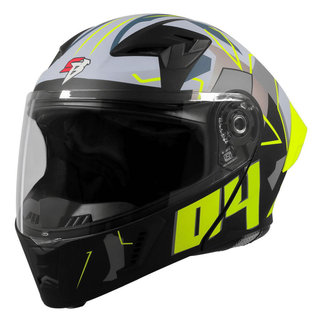 Steelbird Sba 20 Numerology 04 Black Neon Full Face Helmet