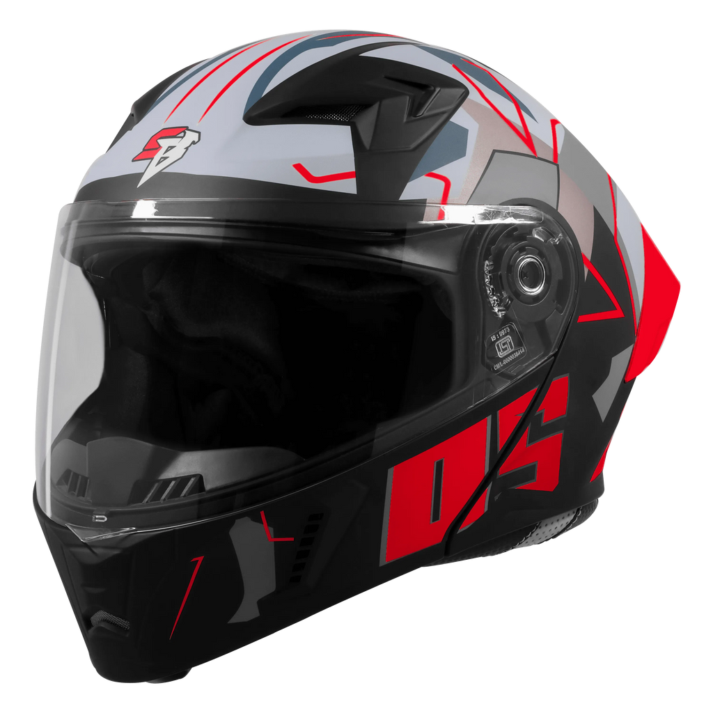 Steelbird Sba 20 Numerology 05 Black Red Full Face Helmet