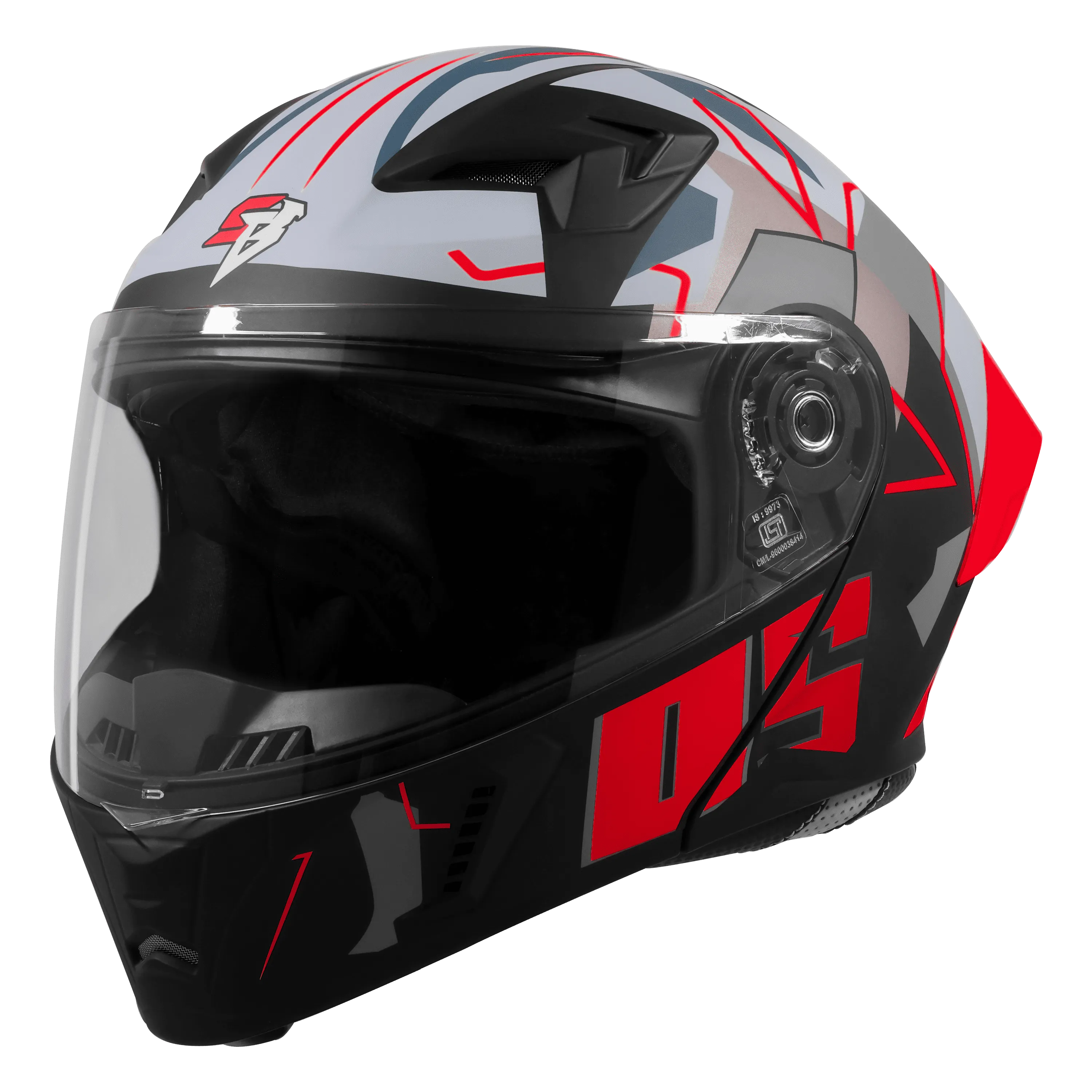 Steelbird Sba 20 Numerology 05 Black Red Full Face Helmet