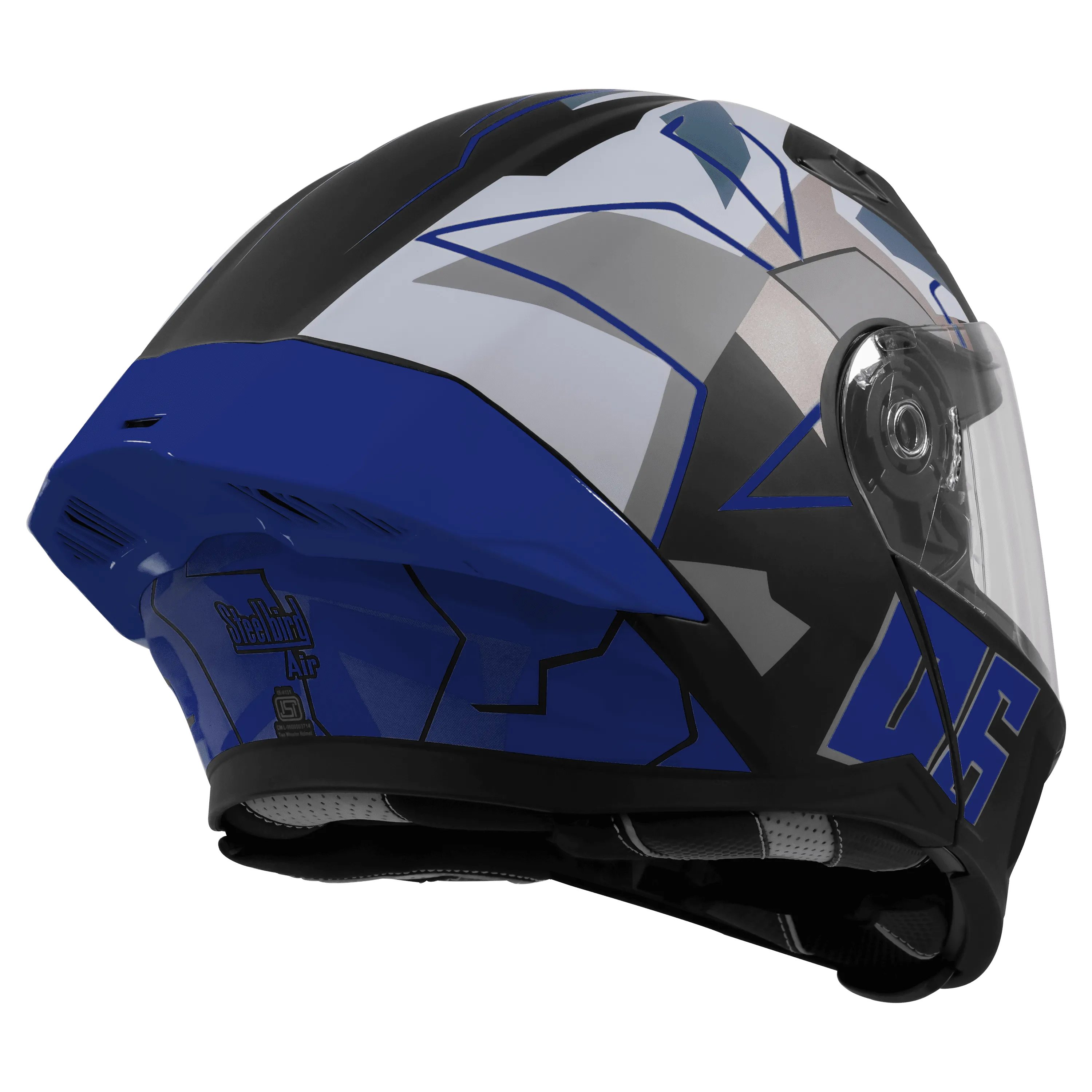 Steelbird Sba 20 Numerology 06 Black Blue Full Face Helmet