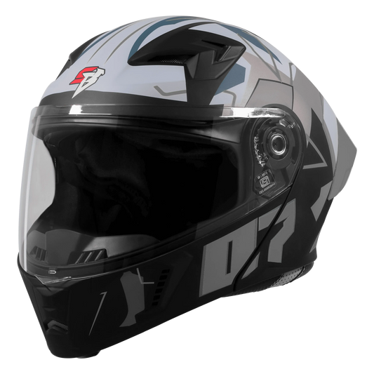 Steelbird Sba 20 Numerology 07 Black Grey Full Face Helmet
