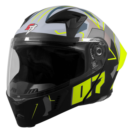 Steelbird Sba 20 Numerology 07 Black Neon Full Face Helmet
