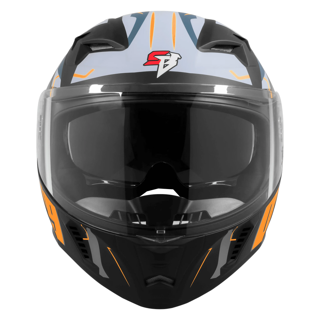 Steelbird Sba 20 Numerology 07 Black Orange Full Face Helmet