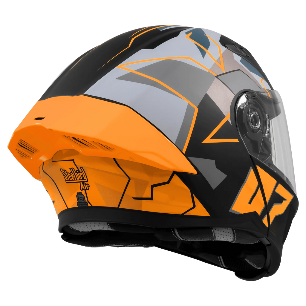 Steelbird Sba 20 Numerology 07 Black Orange Full Face Helmet