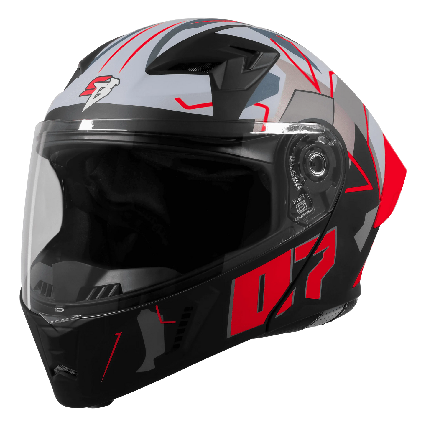 Steelbird Sba 20 Numerology 07 Black Red Full Face Helmet