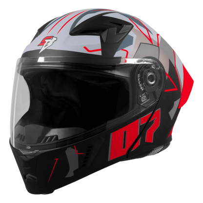 Steelbird Sba 20 Numerology 07 Black Red Full Face Helmet