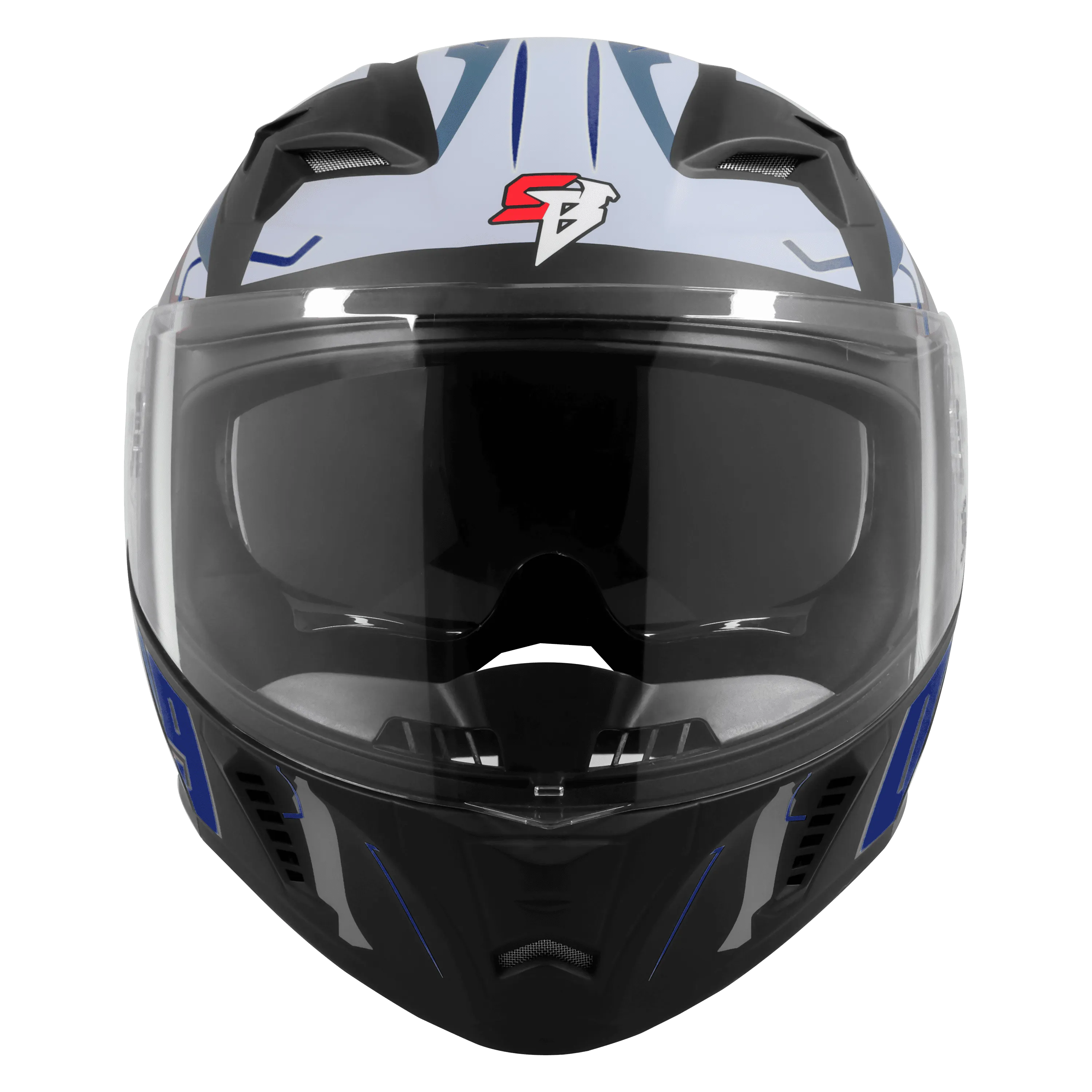Steelbird Sba 20 Numerology 08 Black Blue Full Face Helmet