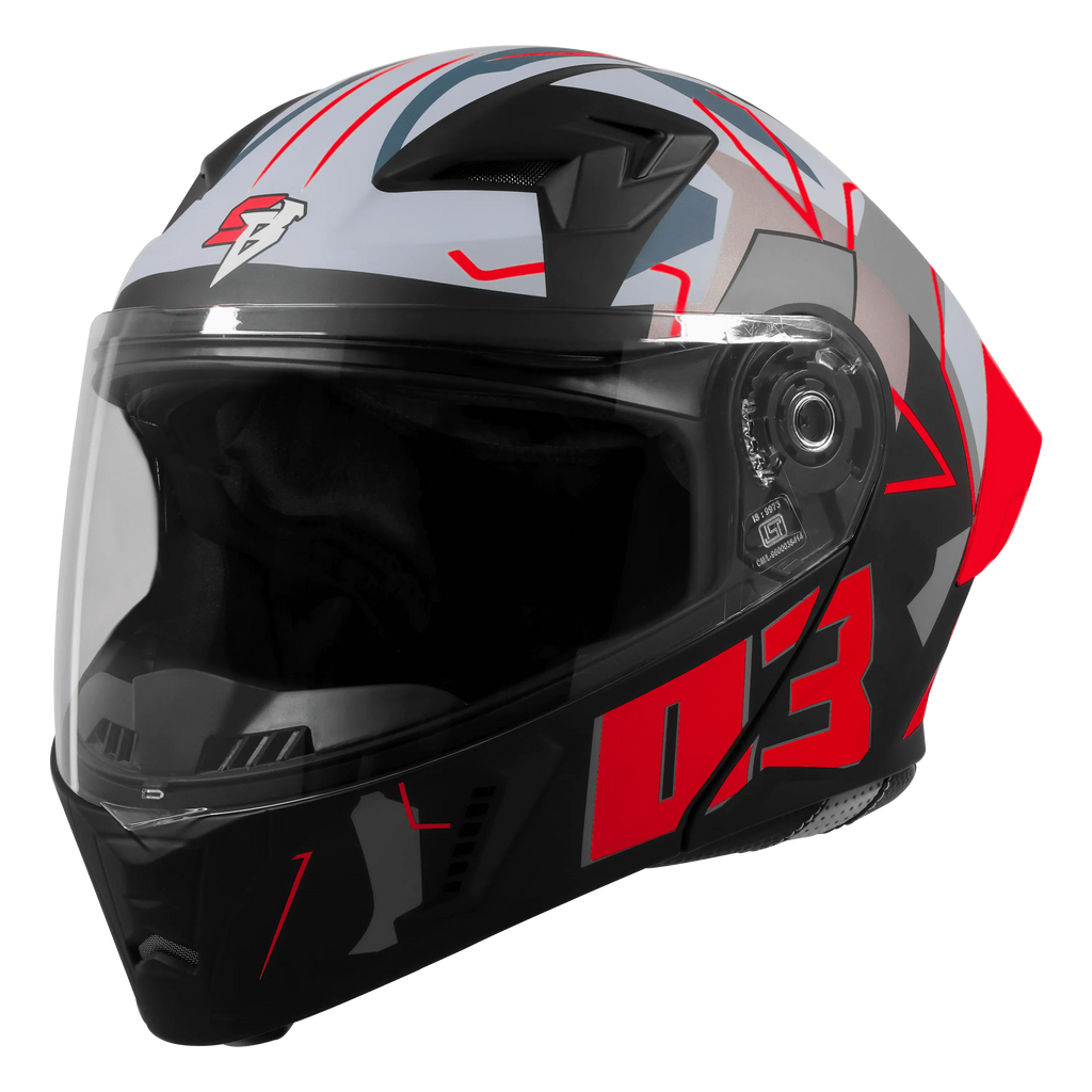 Steelbird Sba 20 Numorology 03 Black Red Full Face Helmet