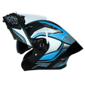 Steelbird Sba 20 Racer Black Jazz Blue Full Face Helmet