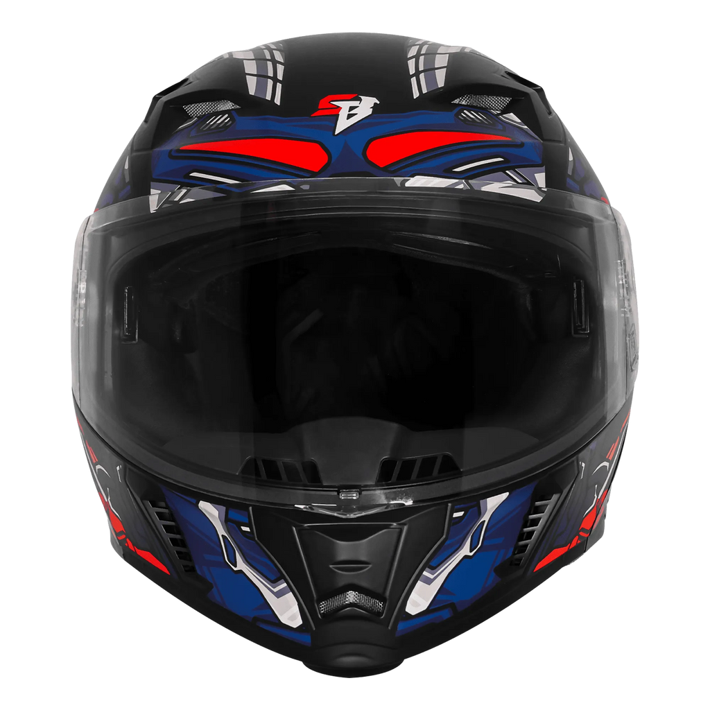 Steelbird Sba 20 Robo Black Blue Full Face Helmet