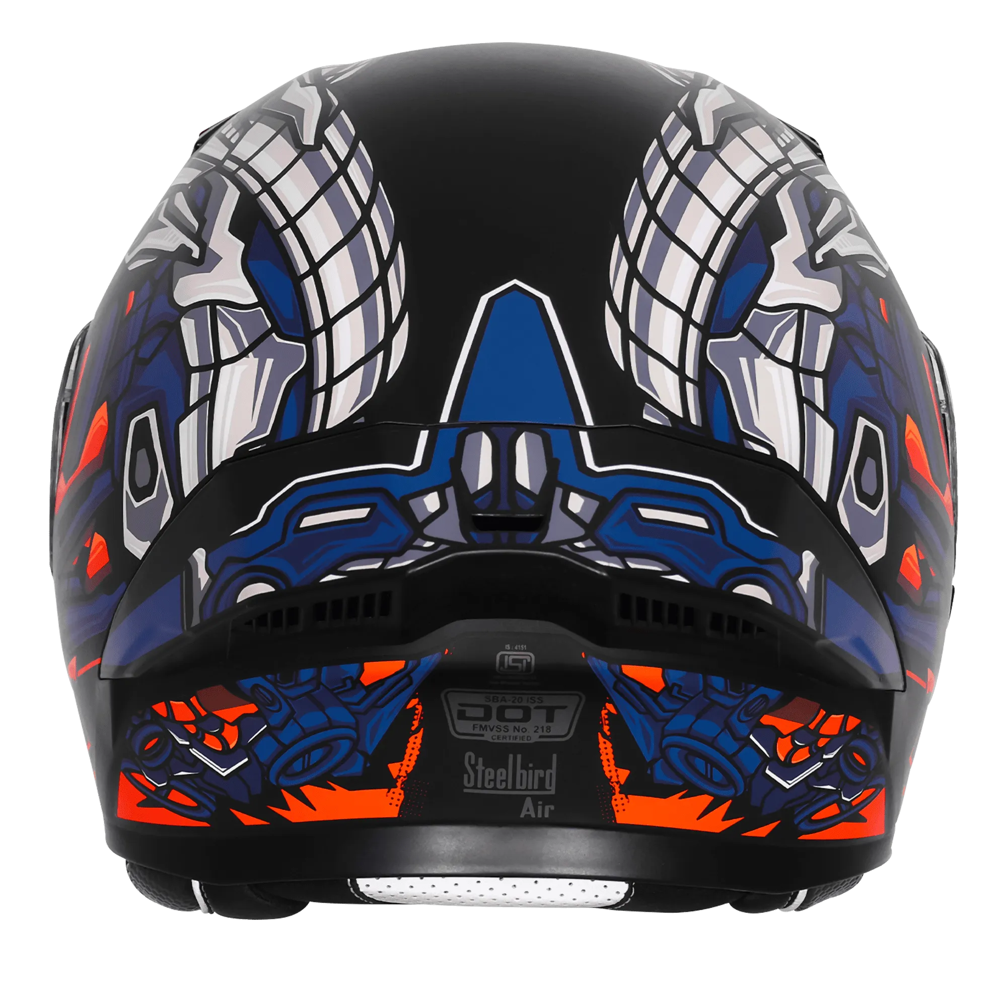 Steelbird Sba 20 Robo Black Blue Full Face Helmet