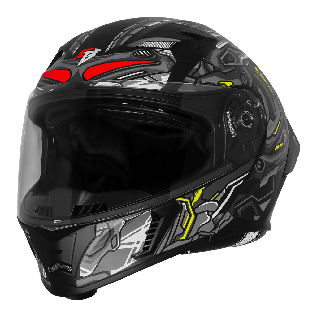 Steelbird Sba 20 Robo Black Gray Full Face Helmet