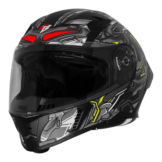 Steelbird Sba 20 Robo Black Gray Full Face Helmet