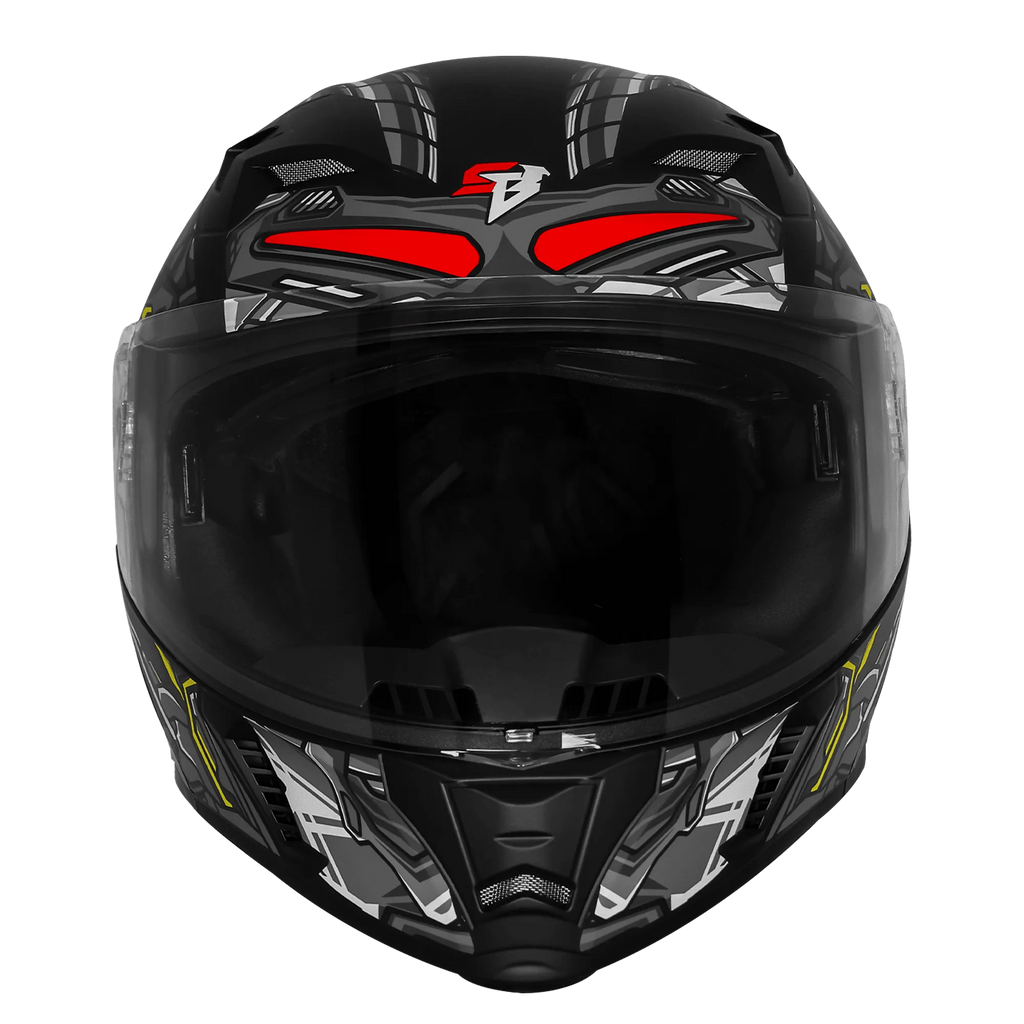 Steelbird Sba 20 Robo Black Gray Full Face Helmet